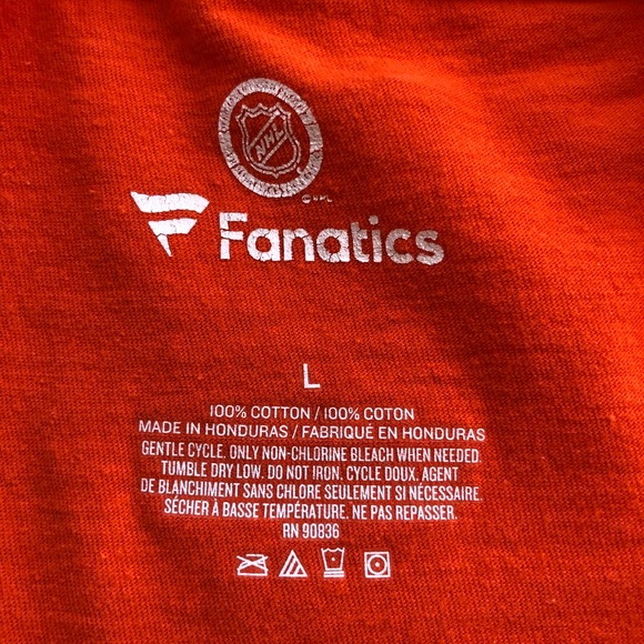 Fanatics NHL Philadelphia Flyers Printed Logo Orange T-Shirt Men’s Size L - Picture 3 of 11